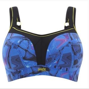 Panache Underwire Sports Bra Blue Cyber Print 40E